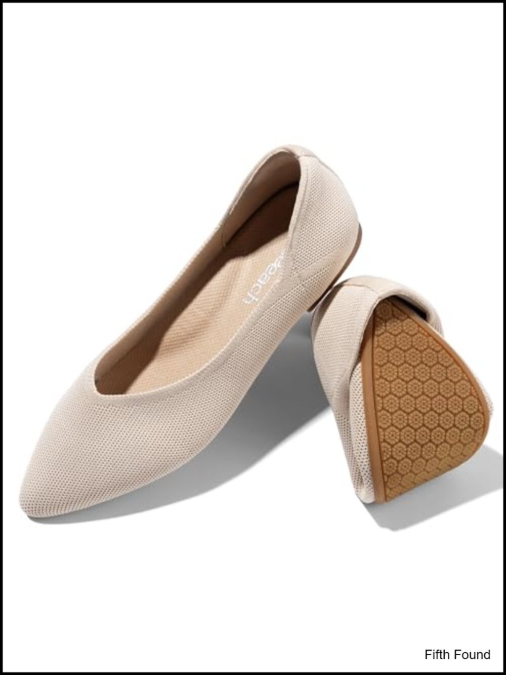 Women's Pointed Toe Knit Ballet Flats Slip-On Non-Slip Work Shoes